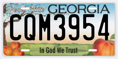 GA license plate CQM3954