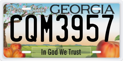 GA license plate CQM3957