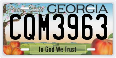GA license plate CQM3963