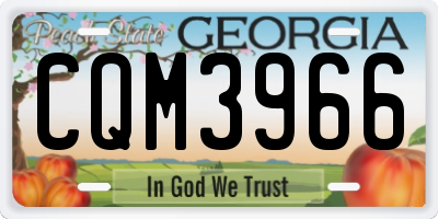 GA license plate CQM3966