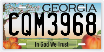 GA license plate CQM3968