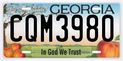 GA license plate CQM3980