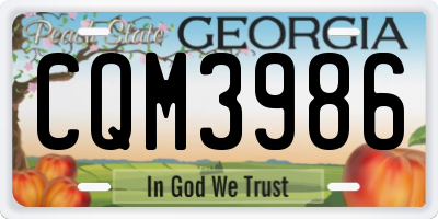 GA license plate CQM3986