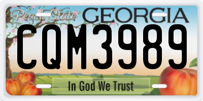 GA license plate CQM3989