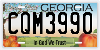 GA license plate CQM3990
