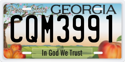 GA license plate CQM3991