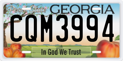 GA license plate CQM3994