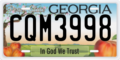 GA license plate CQM3998