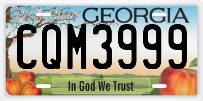 GA license plate CQM3999