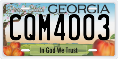 GA license plate CQM4003
