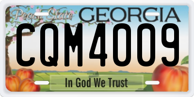 GA license plate CQM4009
