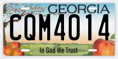 GA license plate CQM4014