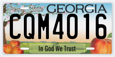 GA license plate CQM4016