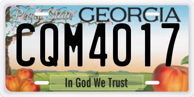 GA license plate CQM4017