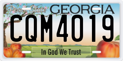 GA license plate CQM4019
