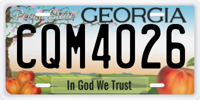 GA license plate CQM4026