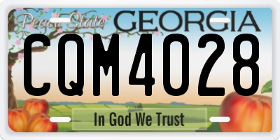 GA license plate CQM4028