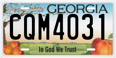 GA license plate CQM4031