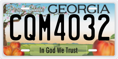 GA license plate CQM4032