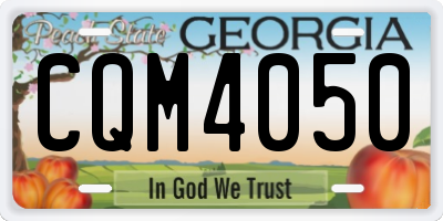 GA license plate CQM4050