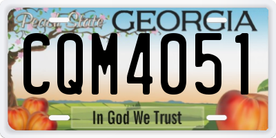 GA license plate CQM4051