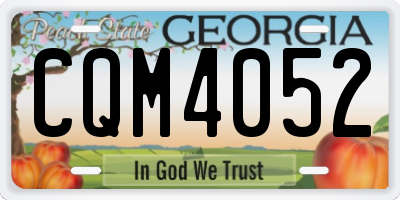 GA license plate CQM4052