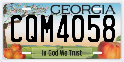 GA license plate CQM4058