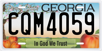 GA license plate CQM4059
