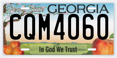 GA license plate CQM4060
