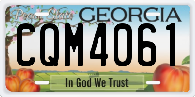 GA license plate CQM4061