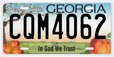 GA license plate CQM4062