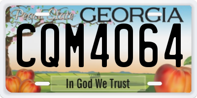 GA license plate CQM4064