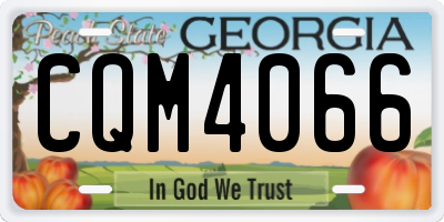 GA license plate CQM4066