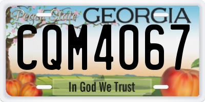 GA license plate CQM4067