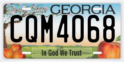 GA license plate CQM4068