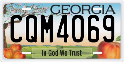 GA license plate CQM4069
