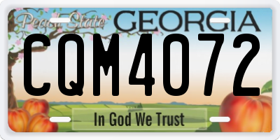 GA license plate CQM4072