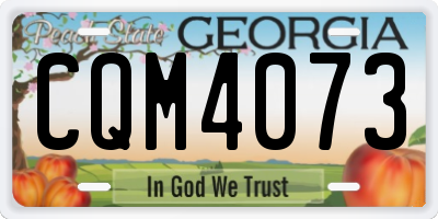 GA license plate CQM4073