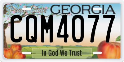 GA license plate CQM4077