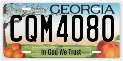 GA license plate CQM4080