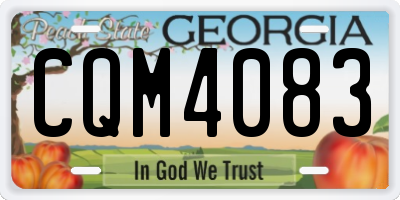 GA license plate CQM4083