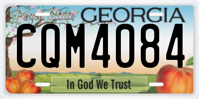 GA license plate CQM4084