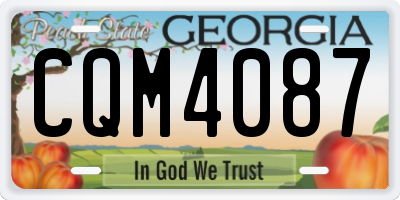 GA license plate CQM4087