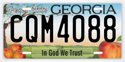 GA license plate CQM4088