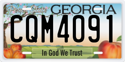 GA license plate CQM4091