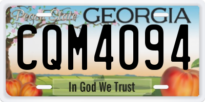 GA license plate CQM4094