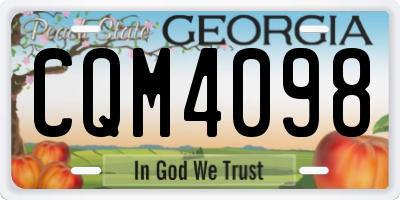 GA license plate CQM4098