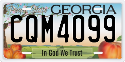 GA license plate CQM4099