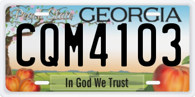 GA license plate CQM4103