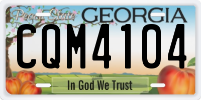 GA license plate CQM4104